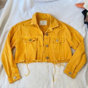 COPY - Mustard Yellow Crop Denim Jacket 🥂